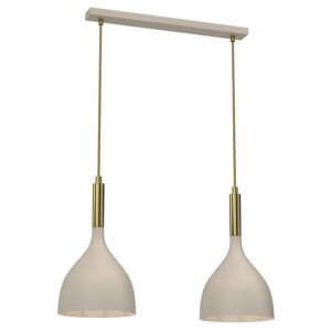Żyrandol Luminex Line Bar 400 Mm Noak Beige/shiny Gold x2