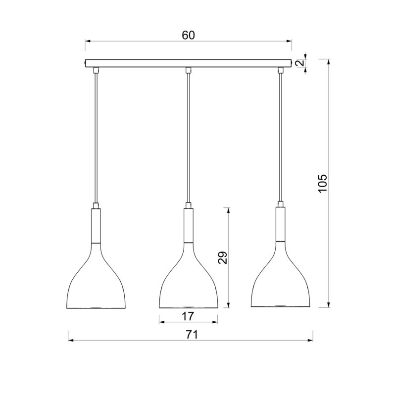 Żyrandol Luminex Line Bar 600 Mm Noak Titanium Gold/shiny Gold x3 - obrazek 5