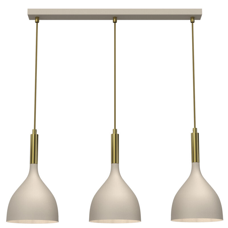 Żyrandol Luminex Line Bar 600 Mm Noak Beige/shiny Gold x3