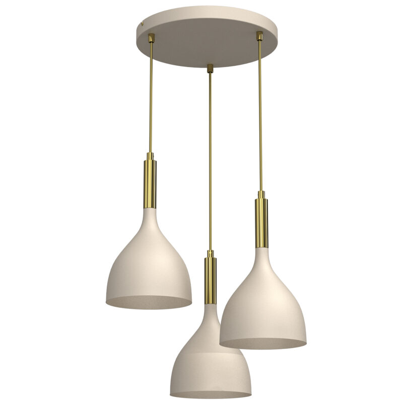 Żyrandol Luminex Noak Plate Dia 300 Mm Beige/shiny Gold x3