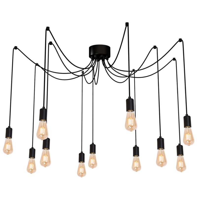 Żyrandol Luminex Spindel black x11