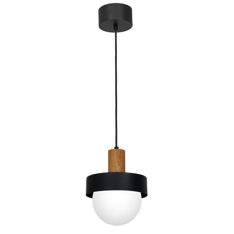Żyrandol z kloszem Luminex Canan 200mm czarny x1