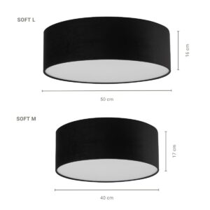 Plafon Sigma Soft M Czarny x2
