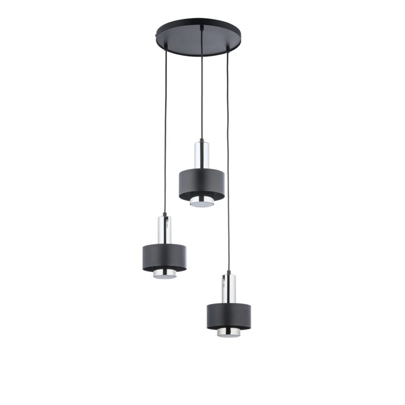 Lampa Wisząca Sigma Rif Lux Koło Czarny/Srebrny x3