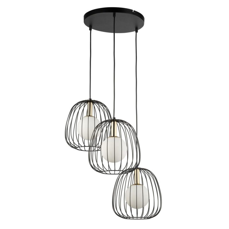 Lampa Wisząca Sigma Bell Czarny/Złoty x3