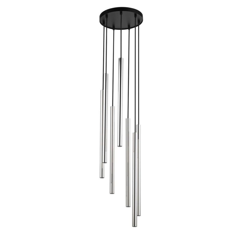 Lampa Wisząca Sigma Sopel Lux Koło Czarny/Srebrny x7