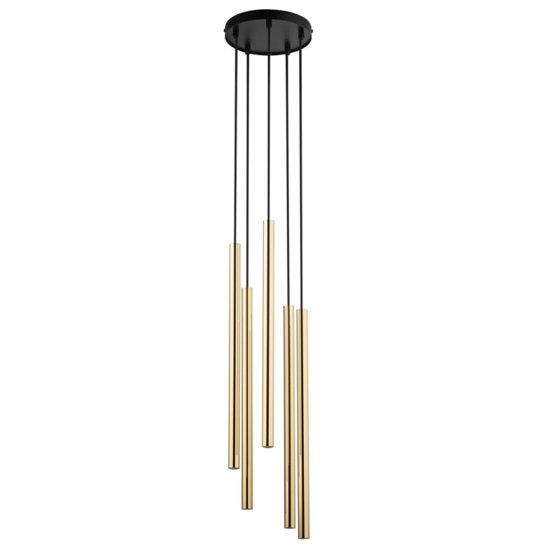 Lampa Wisząca Sigma Sopel Lux Koło Czarny/Złoty x5