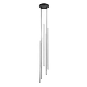 Lampa Wisząca Sigma Sopel Lux Koło Długi Czarny/Srebrny x5