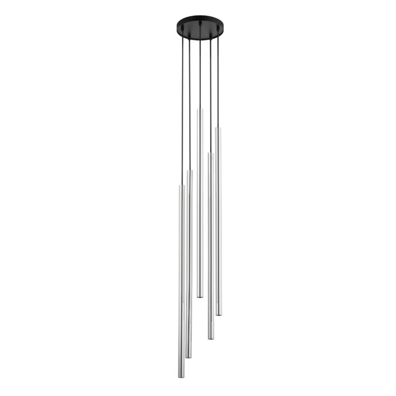 Lampa Wisząca Sigma Sopel Lux Koło Długi Czarny/Srebrny x5