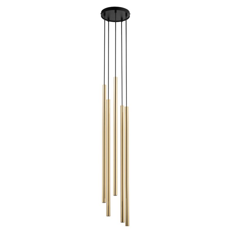 Lampa Wisząca Sigma Sopel Lux Koło Długi Czarny/Złoty x5