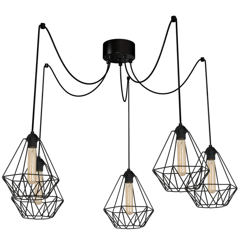 Żyrandol Luminex Spidnel Basket Dia 250/h=260 Black x5
