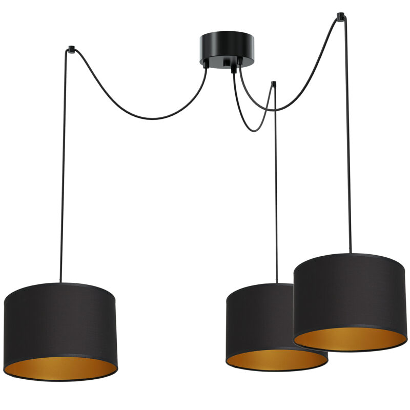 Żyrandol Luminex Spindel Shade Dia 250 Black/gold x3