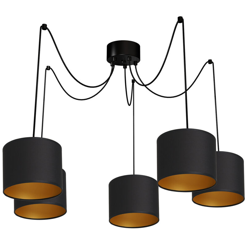 Żyrandol Luminex Spidnel Shade Dia 180 Black/gold x5
