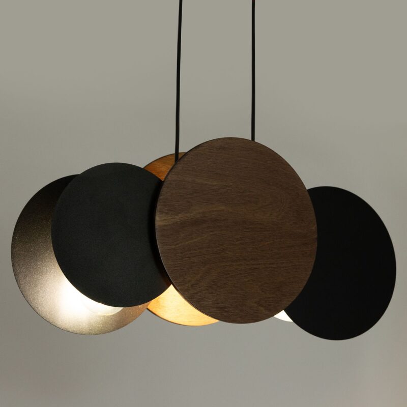 Lampa Wisząca Sigma Tola Czarny/Brąz x3
