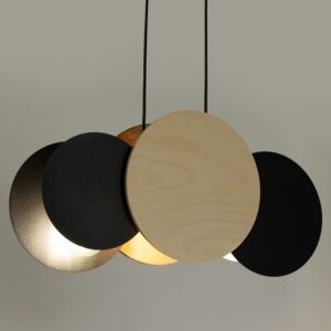 Lampa Wisząca Sigma Tola Czarny/Brzoza x3