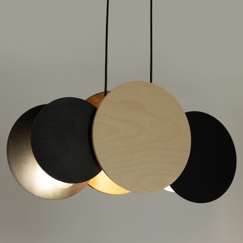 Lampa Wisząca Sigma Tola Czarny/Brzoza x3