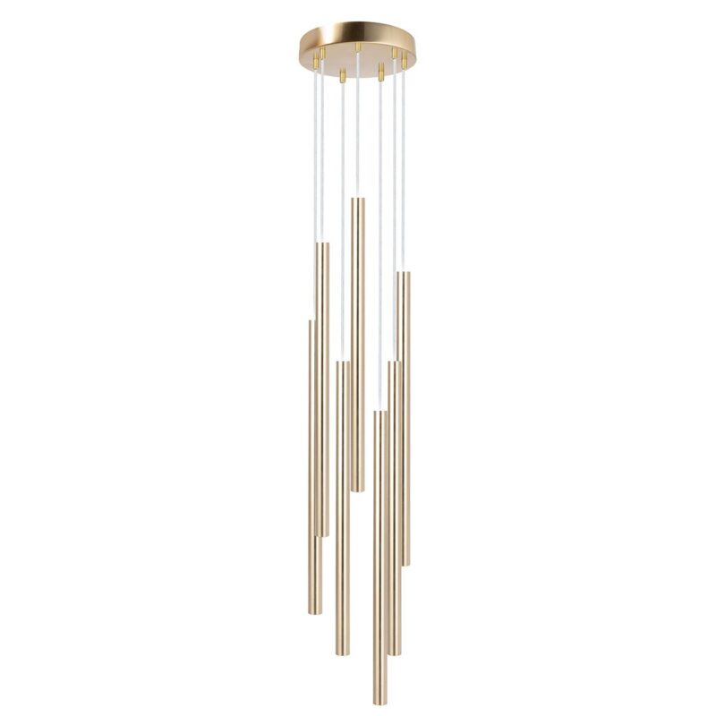 Lampa Wisząca Sigma Sopel Premium Koło Długi Złoty Szczotkowany x7