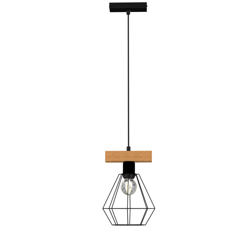 Żyrandol Luminex Vastra (basket 245mm) Black/wood x1