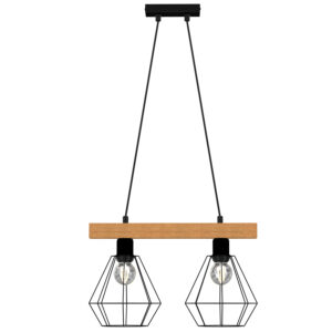 Żyrandol Luminex Vastra (basket 185mm) Black/wood x2