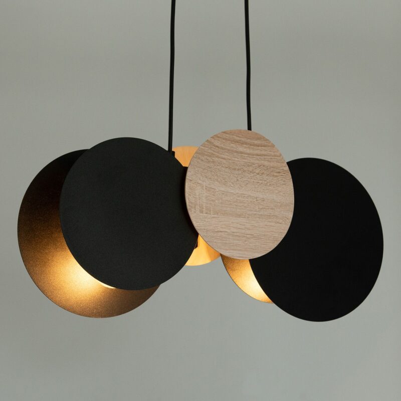 Lampa Wisząca Sigma Tola Czarny/Dąb Lhdf x2