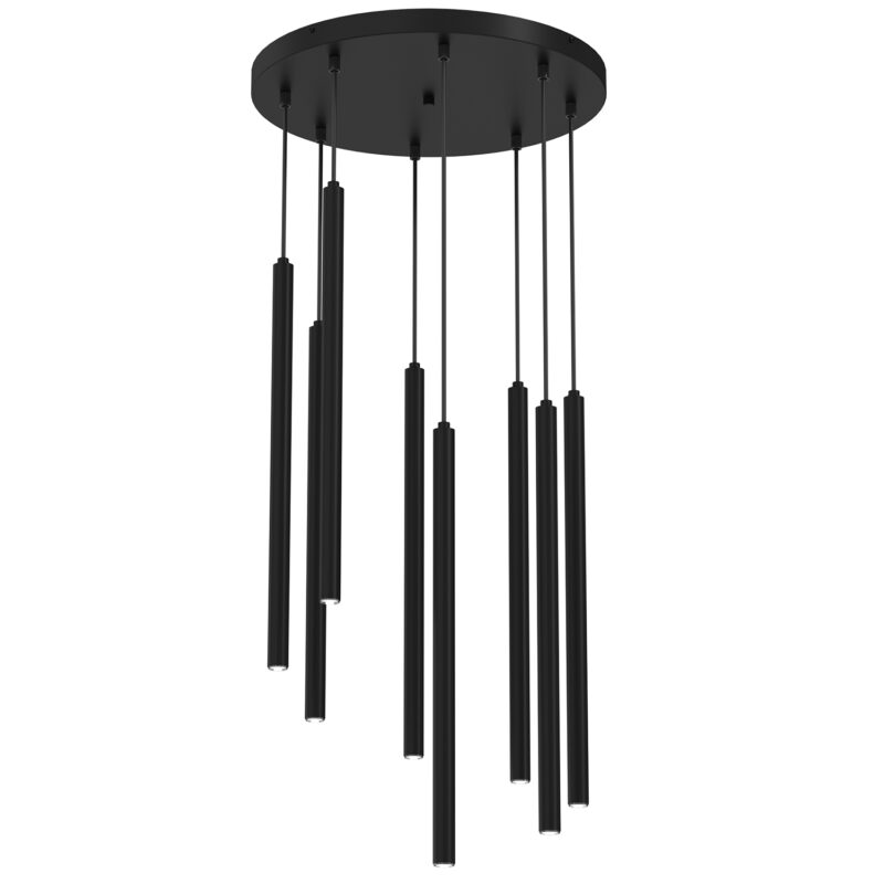 Żyrandol Luminex Plate Dia 460 Mm Yoru Black x8