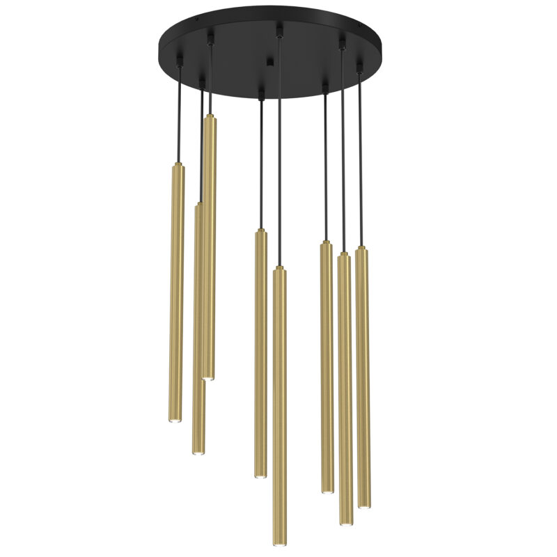 Żyrandol Luminex Plate Dia 460 Mm Yoru Black/brass x8