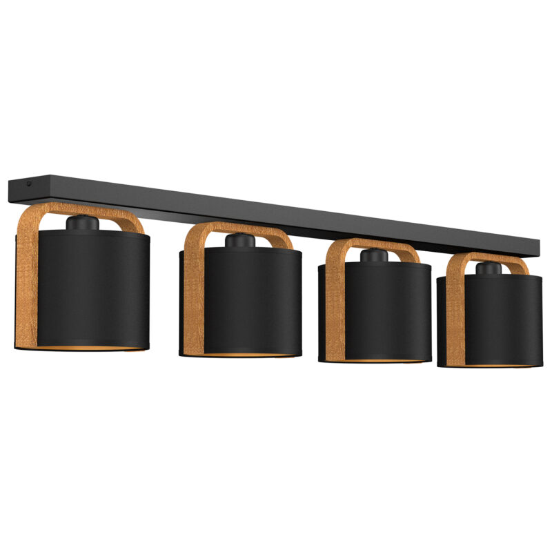 Plafon Luminex Line Bar Jonko Black/wood (black/gold Cylindric Shade 2932) x4
