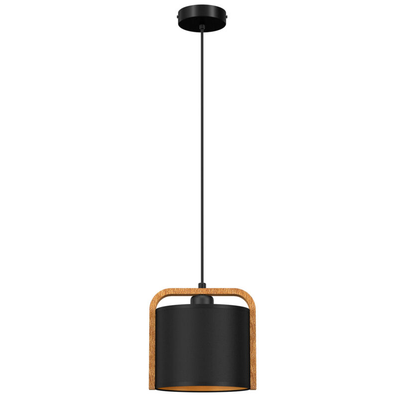 Żyrandol Luminex Jonko Black/wood (black/gold Cylindric Shade 2932) x1