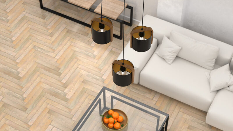 Żyrandol Luminex Plate 300 Jonko Black/wood (black/gold Cylindric Shade 2932) x3 - obrazek 3