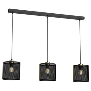 Żyrandol Luminex Line Kaga Black/gold x3