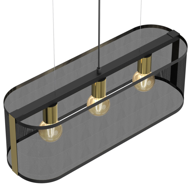 Żyrandol Luminex Oval Kaga Black/gold x3 - obrazek 3