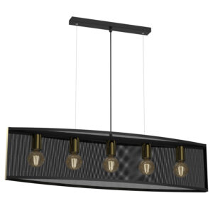 Żyrandol Luminex Kaga Tear Shape Black/gold x5