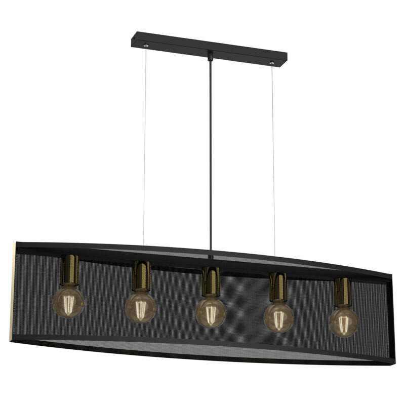 Żyrandol Luminex Kaga Tear Shape Black/gold x5