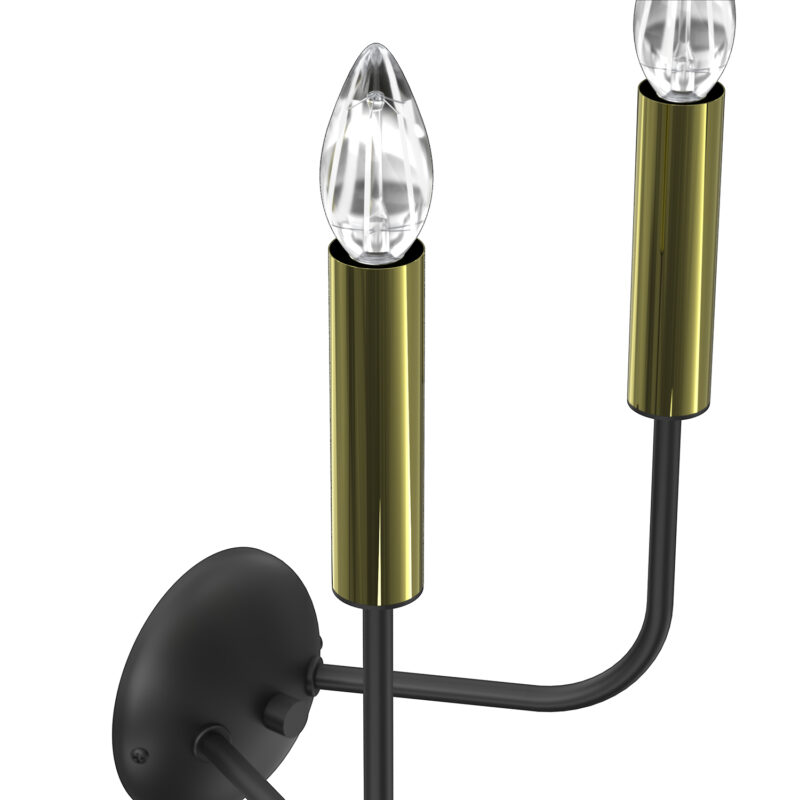 Kinkiet Luminex Akasya Black/gold x2 - obrazek 3