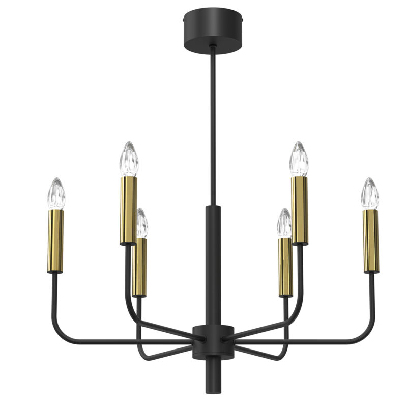Żyrandol Luminex Akasya Black/gold x6