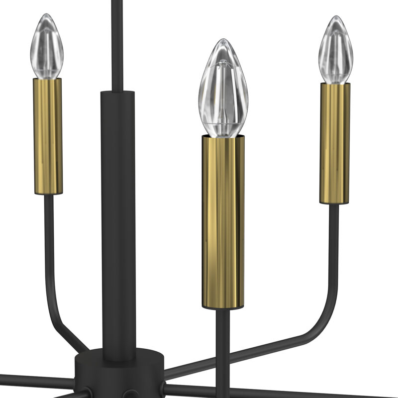 Żyrandol Luminex Akasya Black/gold x6 - obrazek 3