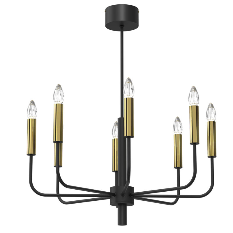 Żyrandol Luminex Akasya Black/gold x8