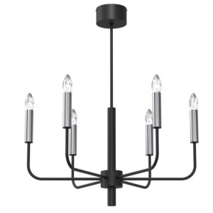 Żyrandol Luminex Akasya Black/chrome x6