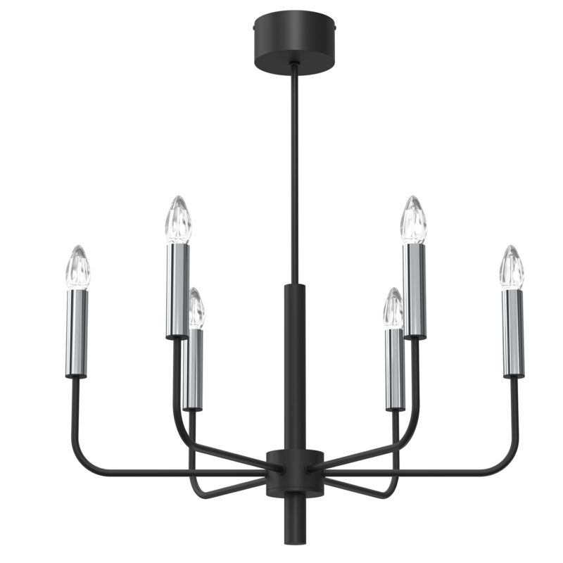 Żyrandol Luminex Akasya Black/chrome x6