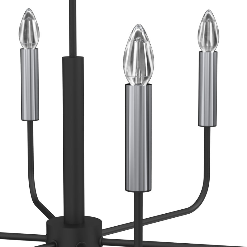 Żyrandol Luminex Akasya Black/chrome x6 - obrazek 3