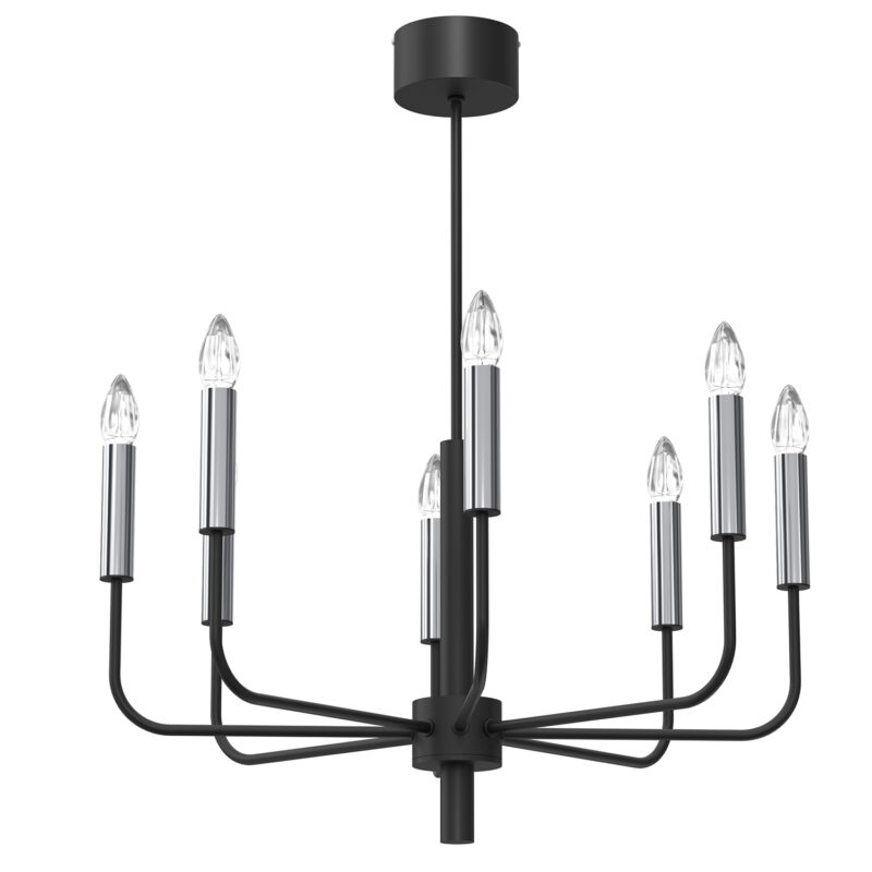 Żyrandol Luminex Akasya Black/chrome x8