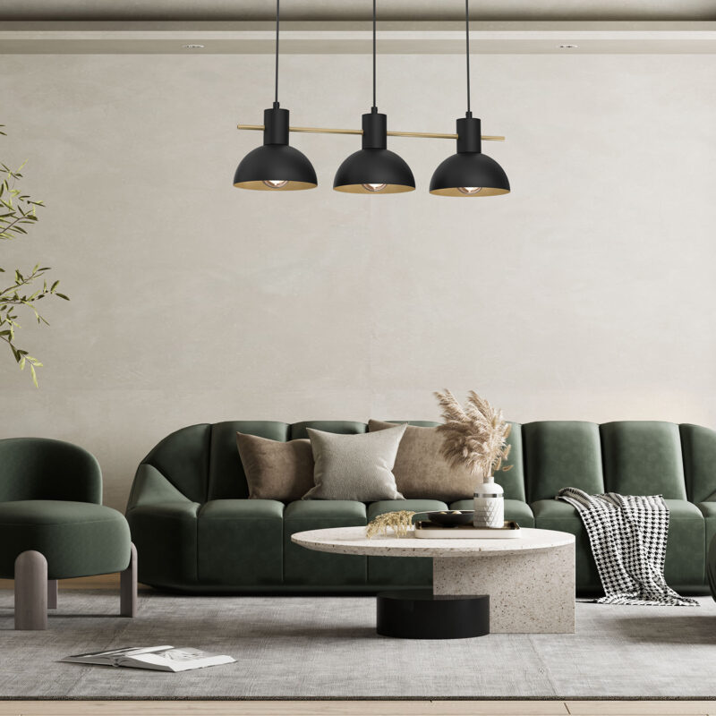 Żyrandol Luminex Estate Mini Shade Dia 180 Mm Black/gold x3 - obrazek 4