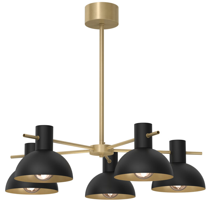 Żyrandol Luminex Estate Mini Black/gold x5