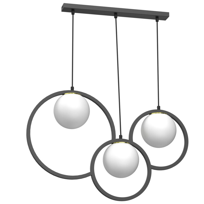 Żyrandol Luminex Expo Black/gold x3