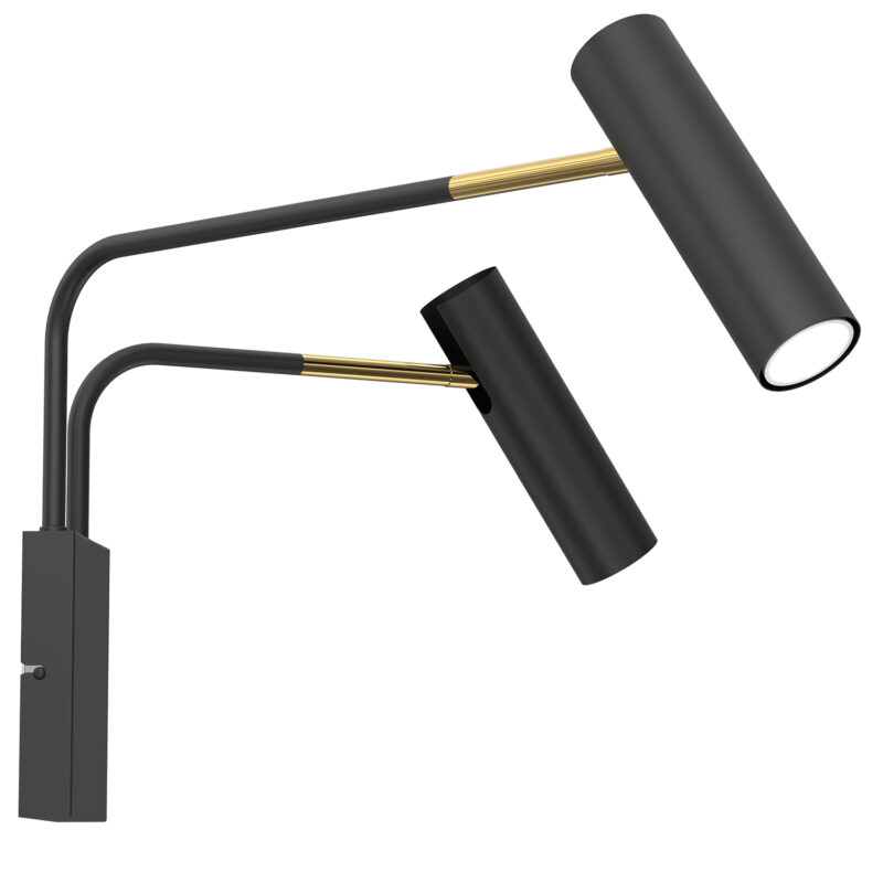 Kinkiet Luminex Axion Black/gold x2