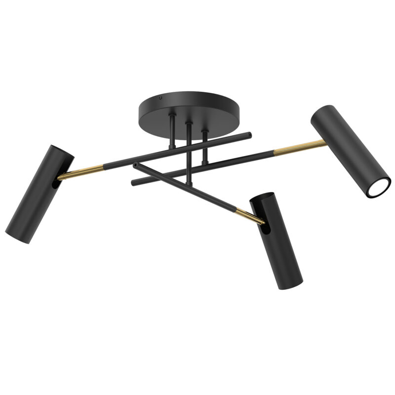 Plafon Luminex Prosty Axion Black/gold x3