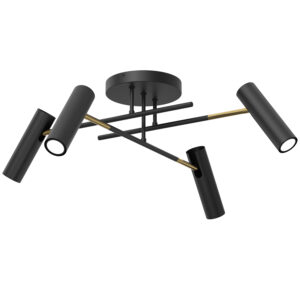 Plafon Luminex Prosty Axion Black/gold x4