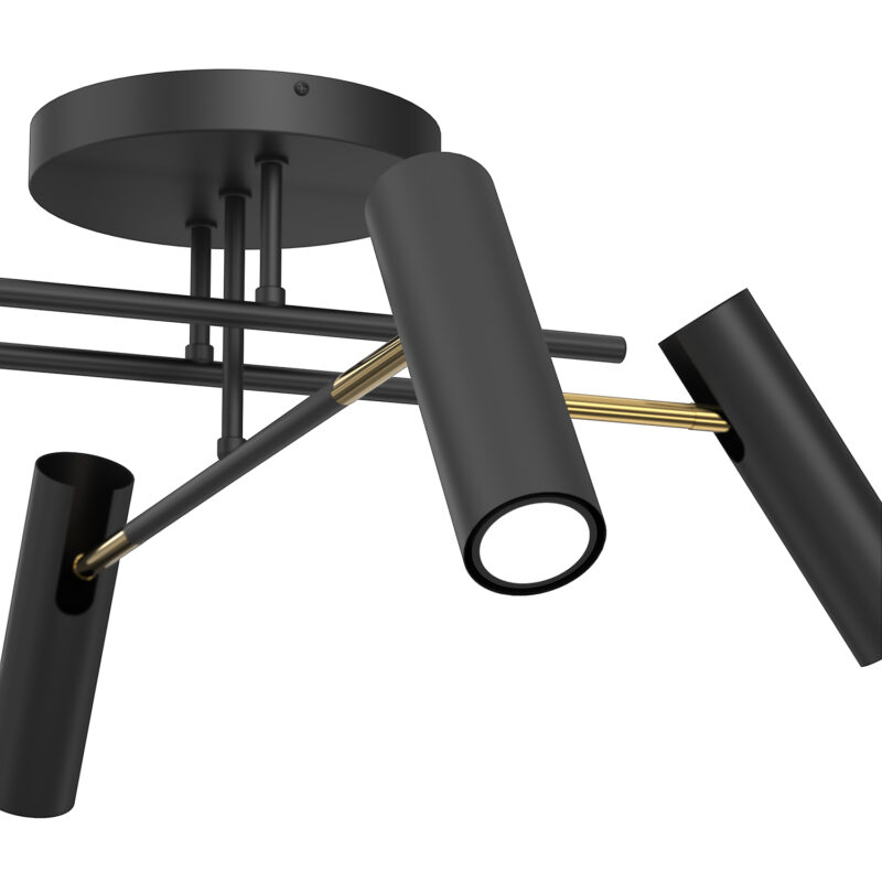Plafon Luminex Prosty Axion Black/gold x4 - obrazek 3