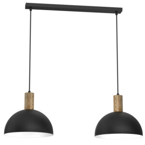 Żyrandol Luminex Handa Black/wood x2