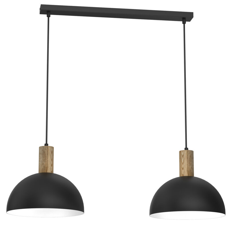 Żyrandol Luminex Handa Black/wood x2
